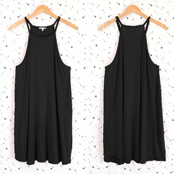 Sleeveless Dropped Armhole Swing Dress Black - Picture 6 of 9
